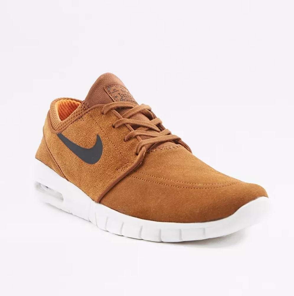 Nike Men's Suede Sneakers in Tan with Black Swoosh